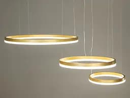 Люстра стельова LED Diasha 1029-600+400+300GD 105W, золото, сучасний стиль, регульована висота, пульт ДУ, для вітальні - мініатюра 2