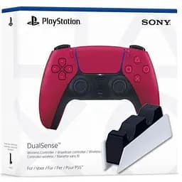 Геймпад Sony DualSense (Cosmic Red) + Зарядная станция Sony DualSense Charging Station