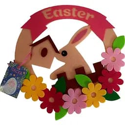 Вінок Аплі Краплі Великодній №3 Кролик з квітами