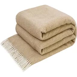 Плед Love You меринос зигзаг 140х200 см бежевый (4238)