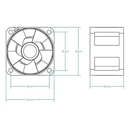 Корпусний вентилятор Arctic 40 мм S4028-6K ACFAN00185A Black - мініатюра 4