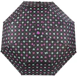 Женский складной зонтик механический Barbara Vee 96 см черный