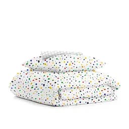 Дитяча постільна білизна в ліжечко DOTS CS4, зелений (ColorBlotsV6-6662_CellGreyWhite_140)