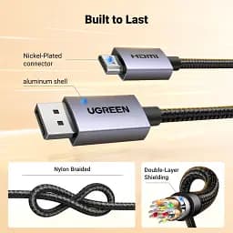Кабель Ugreen DP125 DisplayPort to HDMI 2.0 4K 2m Black (35842) [140564] - мініатюра 5