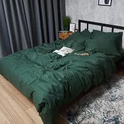 Комплект постільної білизни Moon&Star Satin Stripe Mystic Green Сімейний 143х210х2 наволочки 2х70х70 - мініатюра 8