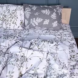 Простирадло MirSon Бязь 17-0668 Grey Blooms 150х220 см (2200009957796) - мініатюра 2