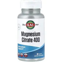 Вітаміни та мінерали KAL Magnesium Citrate 400 mg, 60 таблеток