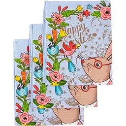 Набір кухонних рушників Руно Пасхальний Зайчик 60х45 см 3 шт. блакитний (710Т_ Пасхальний Зайчик блакитний)