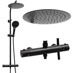 Душова система Yoka Bergen 25 Black з термостатом BP.BERGEN-THERM-25-BLK, Чорний матовий