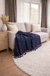Плед-покривало Cotton TURComFor бавовна синій євро 200х230 см TC303375968 - мініатюра 3