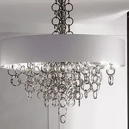 Люстра из серии Curtis в хроме с белым абажуром Ø 60 см Line F | Ст. MJ32-600 WT