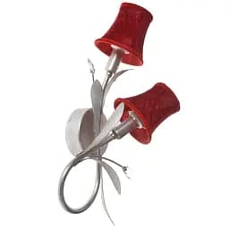 Бра Brille BKL-418W/2 E14 настенное накладное флористика с абажуром Red