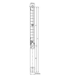 Насос відцентровий свердловинний DONGYIN 6SP60-8 380В 15кВт H 112(63)м Q 1300(1000)л/хв Ø145мм +пульт (з 3х частин) (7777653) - мініатюра 6