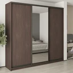 Шафа-купе тридверна MebelStar Уні BG 2ДСП/Дзеркало 250x60x240 см Дуб рістрето (MBS-7805)