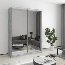 Шафа-купе дводверна MebelStar Комбо AL 2 Дзеркала 150x60x210 см Бетон (MBS-2810)