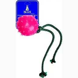 Игрушка для собак Modes Denta мяч мина с канатом S 6 см розовая