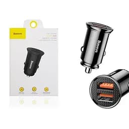 Автомобільний зарядний пристрій Baseus Circular Plastic А+А 30W Black CCALL-YD01 - мініатюра 5