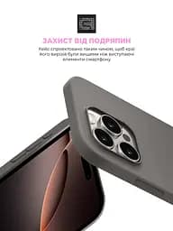Силиконовый чехол для Apple iPhone 16 Pro Max, ICON2 Case, серый, противоударный, панель, защита всего корпуса, матовая поверхность Soft Touch, выступает над дисплеем, совместим с защитными стеклами и пленками, с микрофиброй, ArmorStandart (ARM81306) - мініатюра 5