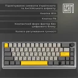 Клавіатура Epomaker EK68 Flamingo Black механічна бездротова (EK68-B-F) - мініатюра 10