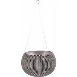 Уцінка. Підвісний горщик з кашпо для квітів Keter Cozies M коричневий 36 см 9.4 л (17201492) 