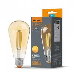 LED лампа VIDEX Filament ST64FAD 6W E27 2200K димерная бронза