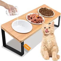 Набір з 3 мисок для кішок ZOBMIO, нахил 15°, висота 12,5 см, з силіконовим покриттям, 200 мл для кішок та дрібних собак