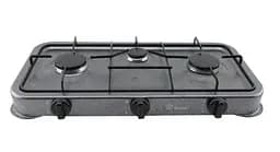 Газова настільна плита Domotec MS-6603 на 3 конфорки металева емальована поверхня Сіра