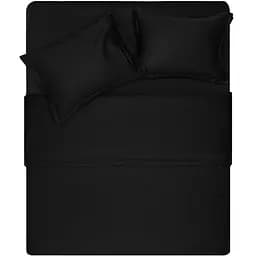Простыня на резинке Ardesto Mix & Match Premium сатин 160х200+30 см черная (ART1620FSL)