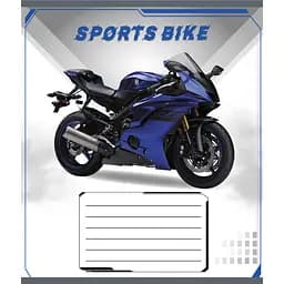 Зошит учнівський "Спортбайк" Leader 012-500196K-3 в клітинку, 12 аркушів