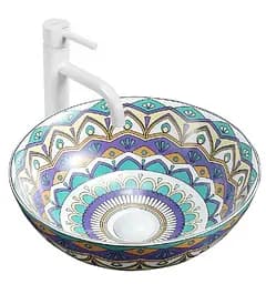 Умивальник Rea Aztec 40x40 blue (REA-U7501), Глянцева