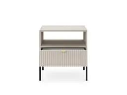 Тумба приліжкова Perfect Home Нова / Nova з 1 шухлядою і чорними ніжками S54 Кашемір (PFH-091256) - мініатюра 2