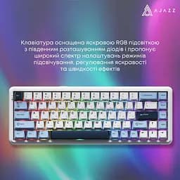 Клавіатура Ajazz AK680 MAX Magnetic switches Blue White Dark Blue (AK680-M-BWD-AW) - мініатюра 7