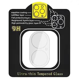 Захисне скло на камеру Full Block (тех.пак) для Apple iPhone 16 (6.1) / 16 Plus (6.7) Прозорий