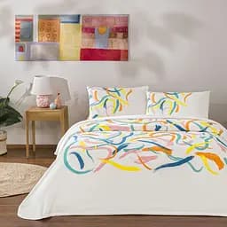 Постільна білизна з покривалом-піке Zest Turuncu / простирадло на резинці Tac pbe0051408