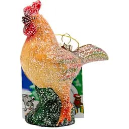 Ялинкова іграшка Півень 11 см жовтий пластик(190194)