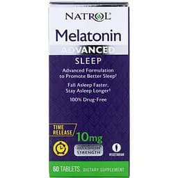 Мелатонін повільного вивільнення Natrol Melatonin Advanced Sleep 10 мг 60 таблеток