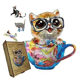 Пазл деревянный Умничок в чашечке, А3, Деревянная коробка 200 элементов.