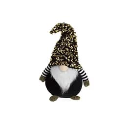 Новогодняя мягкая игрушка BonaDi Гном 36см с пайетками Декоративная фигурка Черная