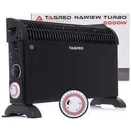 Электрический конвектор Tagred напольный, 2,0 кВт, площадь обогрева 20 кв.м., Черный (TA903)