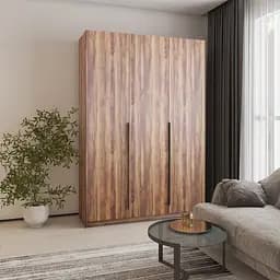 Шкаф 3-дверный MebelStar Оскар ДСП BG, 4 дополнительных полки 150x52x220 см Дуб янтарный (MBS-4643)