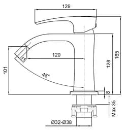 Змішувач для умивальника Koer KB-12007-07 KR5152 Графіт - мініатюра 2