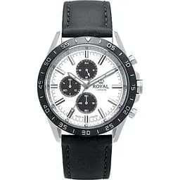 Чоловічий водонепроникний наручний годинник Royal London 41411-02 кварцовий із шкіряним ремінцем
