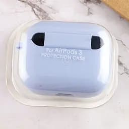 Силіконовий футляр з мікрофіброю для навушників Airpods 4 Блакитний / Lilac Blue - мініатюра 4