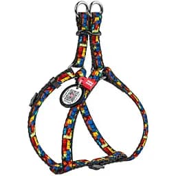 Шлея для кошек и мелких пород собак Waudog Nylon Блоки с QR паспортом XS 28-40x1 см