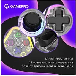 Геймпад Bluetooth джойстик GamePro GPS-13T Bluetooth 5.3/USB (PC/iOS/Android/PS3/PS4) DualShock RGB - мініатюра 13
