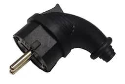 Вилка каучук кутова із заземленням Lumano Arctic IP44 16A чорна 