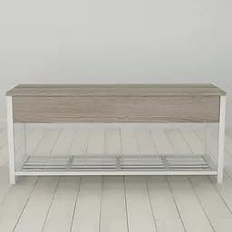 Банкетка с ящиком Ferrum-decor Дрейк 2 550x1200x400 металл Белый ДСП Сонома Трюфель 16 мм (FRD-103077)