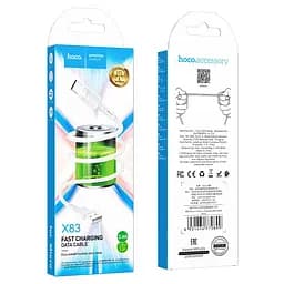 Кабель Hoco X83 USB to Micro 2.4A 1 м PVC PVC connectors білий - мініатюра 2