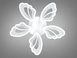 Стильна стельова LED-люстра для спальні та вітальні Diasha 8166/5WH біла, квітка, 80 Вт, 64 см, 10-16m2 - мініатюра 4