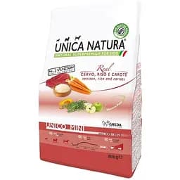Сухой корм для собак Unica Natura Unico Mini олень с рисом и морковью 800 г